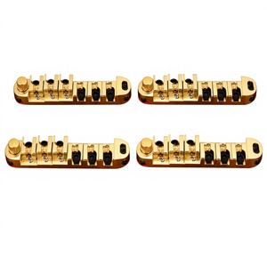 Pont de guitare à rouleaux usiné sur mesure par CNC pour guitares LP - Acier inoxydable/Laiton/Ti PVD/Finition brossée/Polie - Product Image 1