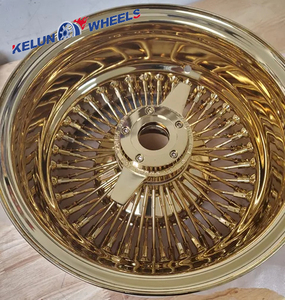 13x7 <span class=keywords><strong>Rev</strong></span> 72 nói thẳng ren vàng NIP/Hub & Knock-off Lowrider nói Dây bánh xe - Product Image 2