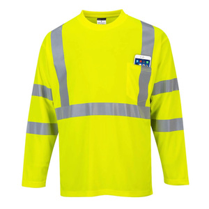 Chemises de travail à haute visibilité personnalisées avec bandes réfléchissantes, chemise de travail de sécurité fluorescente pour les travaux routiers - Product Image 2