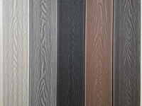 Planches de terrasse WPC modernes FactoryDirect, revêtement extérieur WPC imperméable avec texture bois pour jardin et parc