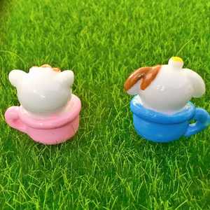<b>Miniature</b> Teacup Animal Resin Figurines Cat Dog Decor Home Craft Accessories - Product Image 2