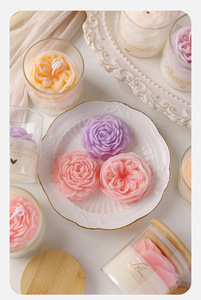 Vela Aromática con Aroma Personalizado en Forma de Flor de Peonía, Regalo de San Valentín, Decoración Clásica para el Hogar, Decoración para Bodas - Product Image 3