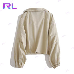 夹克女复古短棒球外套秋季女韩版时尚拉链外套女士休闲宽松夹克 - Product Image 3