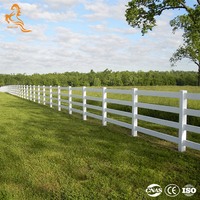 Panneau de clôture pour chevaux en PVC à 2/3/4 rails, clôture de ranch en vinyle anti-pourriture pour enclos à chevaux