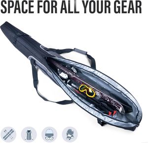 Sac de ski personnalisé tendance, antivol, imperméable, entièrement rembourré, porte-ski de neige, 175 cm, sac de ski pour voyage en avion - Product Image 6