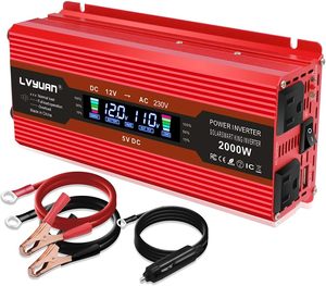 800W Peak 2KW 2000W DC 12V à AC 110V onduleur convertisseur de voiture à onde sinusoïdale modifiée avec prise américaine marque <span class=keywords><strong>Lvyuan</strong></span> - Product Image 1