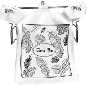 ถุงพลาสติกย่อยสลายได้สำหรับใส่ของชำ มีหูหิ้ว ข้อความขอบคุณแบบใส ใช้ซ้ำได้ สำหรับร้านอาหาร ปรับแต่งได้ - Product Image 3