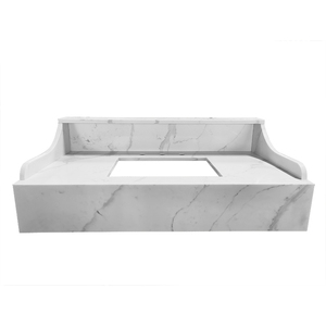 GOLDTOP 5007 Küchen arbeits platte aus poliertem künstlichem Marmor Calacatta Crema Quartz Wash Basin <span class=keywords><strong>Creater</strong></span> - Product Image 4