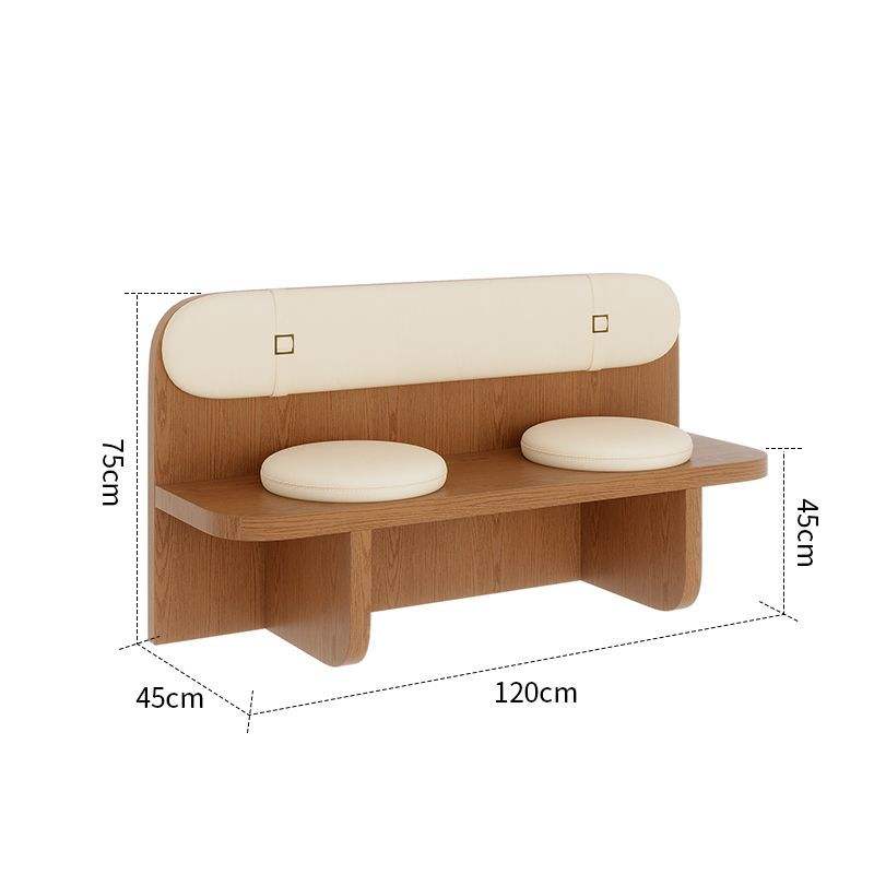 Fauteuil double rond blanc cassé avec dossier, personnalisable.