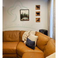 Ensemble de 3 décors de cabane en bois avec ours, cerf et orignal-cadeaux de cabane rustique boisée décoration murale de chasse pour la maison, le salon