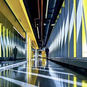 Revestimiento <span class=keywords><strong>de</strong></span> Fachada Angular <span class=keywords><strong>de</strong></span> Aluminio Amarillo Intenso <span class=keywords><strong>para</strong></span> Edificios Contemporáneos - Product Image 2