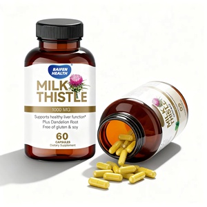 OEM/ODM Hoogwaardige Kruidenondersteuning Mariadistel 1000mg Plus Paardenbloemwortel <span class=keywords><strong>Capsules</strong></span> voor Volwassen Lever- en Immuunondersteuning 60 - Product Image 1