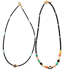 Best Selling Women's Fashion Beaded <b>Necklace</b> Ethnic Diamond <b>Pendant</b> Religious Chain Pearl <b>Black</b> Seed Beads Fashionable Emotion - Product Image 1