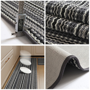 Tapis de cuisine Verona rectangulaire rayé antidérapant, résistant à l'huile et imperméable en polypropylène pour cuisine - Product Image 6