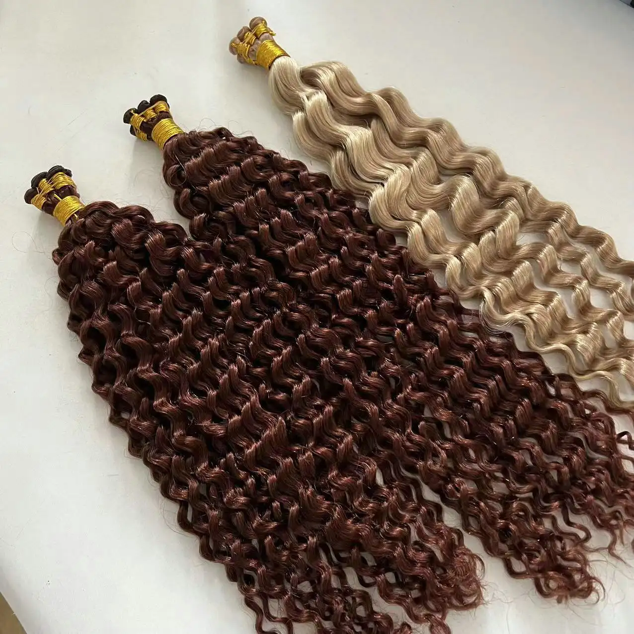 Fast Shipping Raw Russian Remy Human Hair Extensions Deep Wave No Return Hair Genius Weft Virgin Hair Can Be Cut Weft Curly