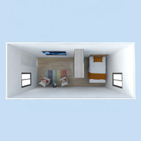 Structure métallique préfabriquée une chambre modulaire prêt à l'emploi petites maisons mobiles maison préfabriquée