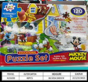 Divertido juego de rompecabezas de Mickey Mouse, 120 piezas, 37 cm x 26 cm, juguete educativo para niños mayores de 3 años - Product Image 3