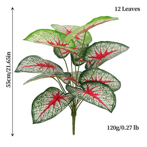 <span class=keywords><strong>Caladium</strong></span> พืชสีเขียวเทียมที่มีหัวใจสีแดงและเส้นเลือดสีขาว-สีเขียวสไตล์นอร์ดิกสำหรับหน้าต่างแสดงภูมิทัศน์ - Product Image 6