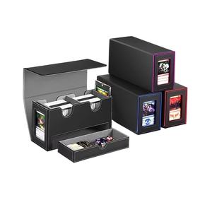 Porte-cartes multifonctionnel en cuir PU avec double fente magnétique, blocage RFID, motif uni, et tiroir de présentation de cartes - Product Image 1