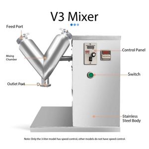 เครื่องผสมผงแห้งสแตนเลส VH-30 สำหรับห้องปฏิบัติการ ใช้สำหรับผสมแป้ง เครื่องเทศ เครื่องปรุงรส โปรตีนผง เครื่องผสมแบบ V ขนาดเล็กสำหรับห้องปฏิบัติการ - Product Image 3