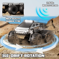 Voiture RC amphibie à l'échelle 1:18 avec télécommande, quatre roues motrices, fonction eau, lumières, câble USB - Prête à l'emploi pour les enfants