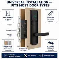 Cerradura de Puerta Digital con Tarjeta RFID, Aleación de Aluminio, Sistema de Cerradura Inteligente Electrónica sin Llave para Hotel, con Software