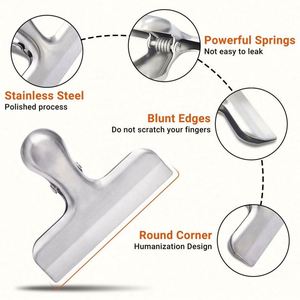 Clips para Bolsas de Cocina con Cierre Hermético, Ecológicos, con Logotipo Personalizado, 5 Colores, Clips para Snacks de Acero Inoxidable Resistentes para Alimentos - Product Image 3