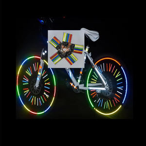 Réflecteur de rayons de vélo en plastique pvc coloré, 1 pièce, lueur dans la nuit, clip de montage réfléchissant, bande d'avertissement étanche - Product Image 2