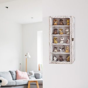 Boîte de rangement en bois blanc rétro avec couvercle, organisateur de bureau rectangulaire pour huiles essentielles, vitrine - Product Image 3