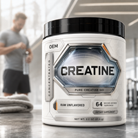Créatine HCl en poudre personnalisable, sans saveur, formule concentrée, soutient l'entraînement, la force musculaire, complément sportif, OEM