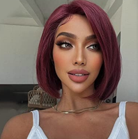 Vente en gros de perruque de cheveux humains péruvienne Bob Lace Front, perruque transparente sans colle Lace Bob, perruque Bob courte pas cher 13*4 Lace Frontal