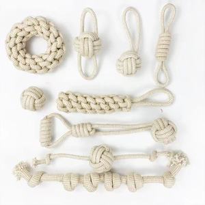 ของเล่นเชือกฝ้ายและผ้าลินินสำหรับสุนัขขนาดใหญ่ ทนทานต่อการกัด เล่นดึงดึงแบบอินเทอร์แอคทีฟ ของเล่นเคี้ยวสำหรับสัตว์เลี้ยง - Product Image 1