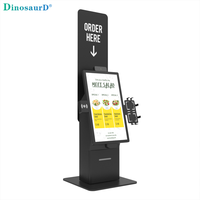 Layar LCD 24 Inci Sentuh Kapasitif POS Berdiri Bebas Pembayaran Pemindai Barcode Kamera Stand Lantai SDK 4K Dual OS Supermarket Check