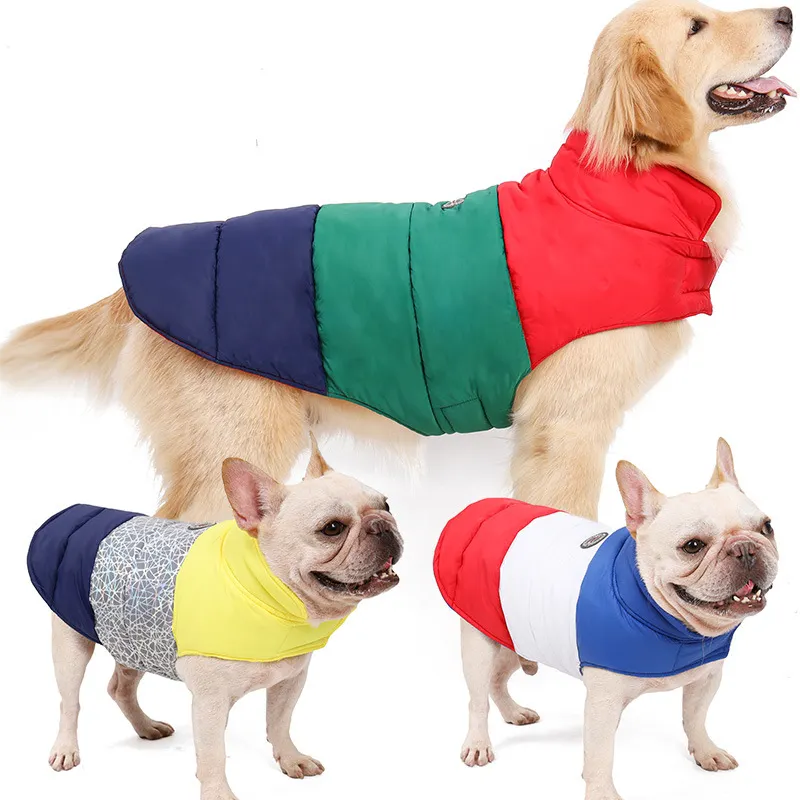 Fournitures pour animaux de compagnie en gros Pet hiver épais chaud gilet Double face chien Plus coton veste coupe-vent et vêtements hydrofuges