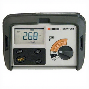 Testeur de résistance à la terre Det4tcr2, multimètre numérique 50V 26,8 Ohm avec affichage, bouton de test et cadran rotatif - Product Image 1