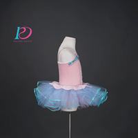Conjunto de Ballet para Niñas, Leotardo de Terciopelo Suave con Aplique de Corazón Brillante y Falda Tutú (Edad 6-12)