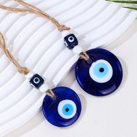 Lanière porte-bonheur ethnique turque tendance, grand œil bleu turc (Evil Eye) de 40MM 50MM, ornement suspendu pour décoration murale et sac