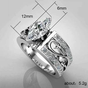 Anello dal Design a Forma di Marquise Cava, Anello Classico da Dito per Donne - Product Image 4