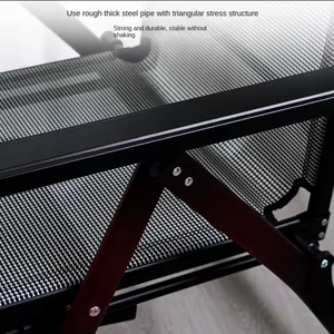 Chaise de <span class=keywords><strong>jardin</strong></span> avec repose-pieds <span class=keywords><strong>en</strong></span> aluminium Patio Tissu Pvc Chair Folding Sleeping Lounge Chair Folding Outdoor Furniture Cheap Metal - Product Image 6