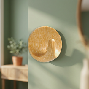 VL <b>Wall</b>-Mounted Durable Single-Tier Round Wood Motif <b>Hook</b> for Clothing L Size - Product Image 2