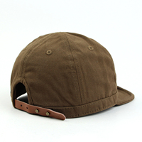 Casquette vintage marron souple pour le camping en plein air, casquette de baseball personnalisée en gros avec étiquette tissée et logo, casquette de camp en coton à visière courte