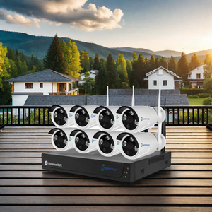 Kamera CCTV nirkabel Wi-Fi antiair, kamera keamanan NVR Kit 8-Ch 3 buah <span class=keywords><strong>Array</strong></span> LED dengan penglihatan malam Sensor CMOS - Product Image 5