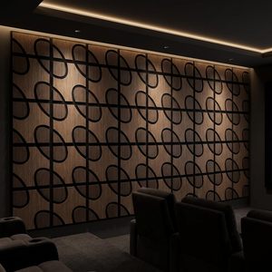 Panneau acoustique en bois rainuré 3D Bean & Heart, panneaux acoustiques en bois à lattes, panneaux absorbants du son pour la décoration intérieure - Product Image 6