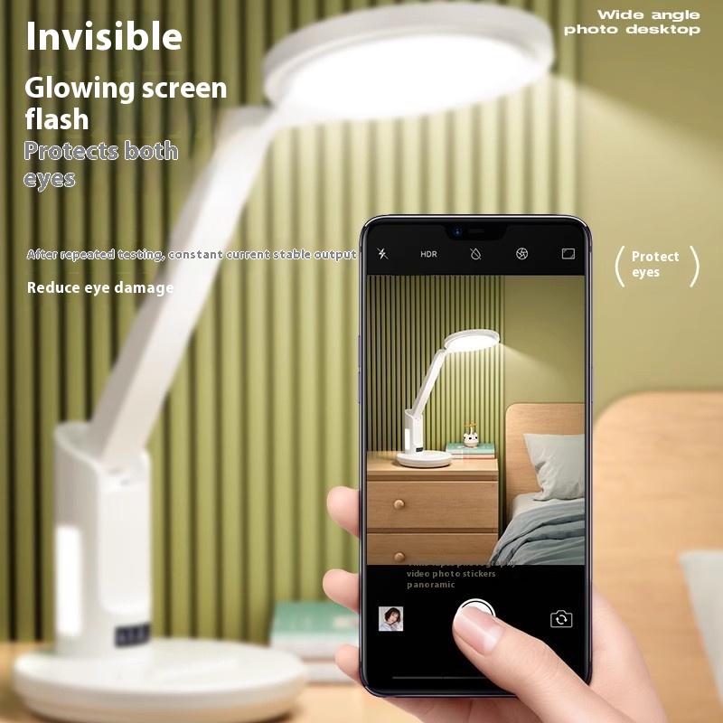 Modern Dual-Purpose Desk Bedside Lamp with Clock - ylx QS-TD-RSHY-004 Multi-Function Eye Protection
