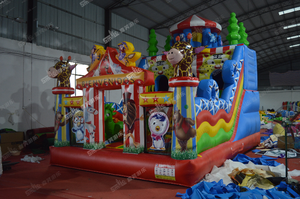 Hạnh Phúc Đảo Đu Quay Bánh Xe Inflatable Bouncer Nhà Với Chim Cánh Cụt Inflatable Lâu Đài Với Slide Với Blower Cho Trẻ Em Và Người Lớn - Product Image 2