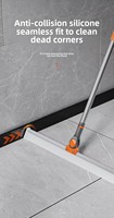 Balai magique en silicone avec poignée en plastique Raclette d'essuie-glace de sol de toilette de salle de bain domestique pour le nettoyage des vitres