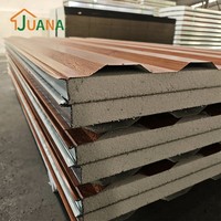 Panneaux sandwich isolants en mousse de polyuréthane ignifugés, décoratifs, pour murs extérieurs, isolés pour les maisons