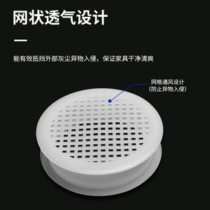 Quality One 60mm Breathable <b>Mesh</b> PE <b>Plastic</b> Vent Cover For Furniture Cabinet Shoe Rack Moisture Proof Accessory - Product Image 3