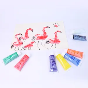 Safe Finger Paints for Toddlers, Non Toxic Washable bright colors 2 OZ soft plastic tube oil acrylic Paints Supplies