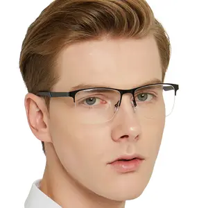 2024 Fashion Luxury Designer Men Metal Eyeglasses Frames Italian Optical Glasses Frames Blue Light Filter Glasses